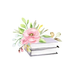 Free book club clipart of floral books